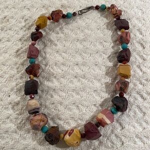 Natural Raw Cut Stone Choker Statement Necklace From Artisan in NC